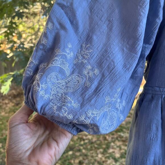 Chelsea & Violet Women's Embroidered Periwinkle Babydoll Dress Size M. NEW - Picture 3 of 11